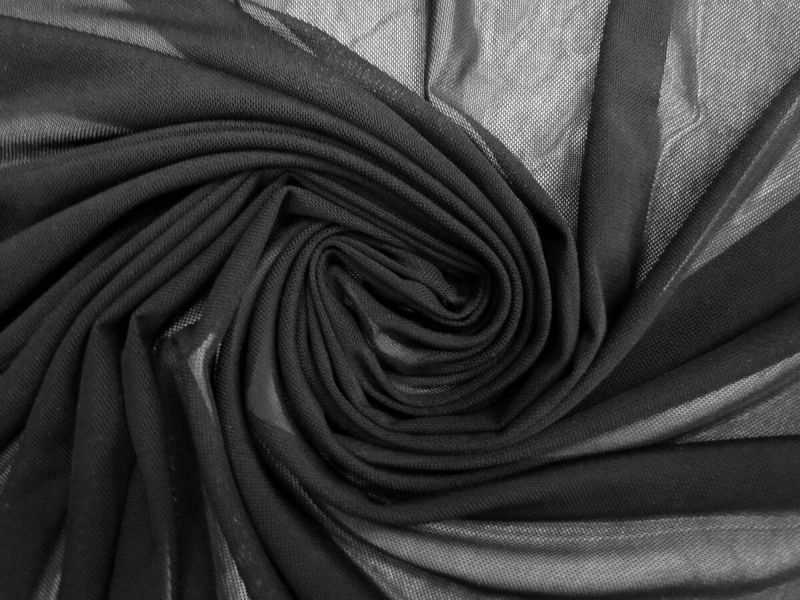 2 Way Stretch Mesh- Swan Black #10804 | Deadstock Fabrics Fabric Online