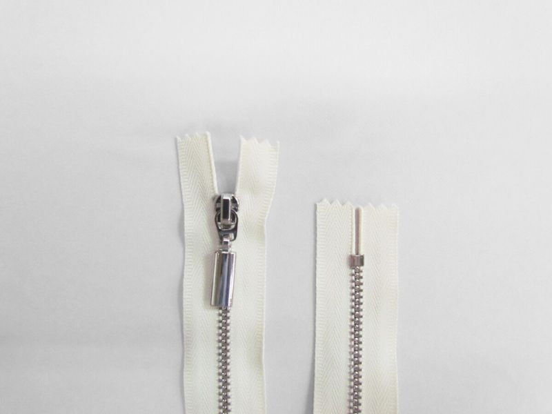25cm SAB Metal Closed End Zip- Cream #TRW256 | Deadstock Trims Fabric ...